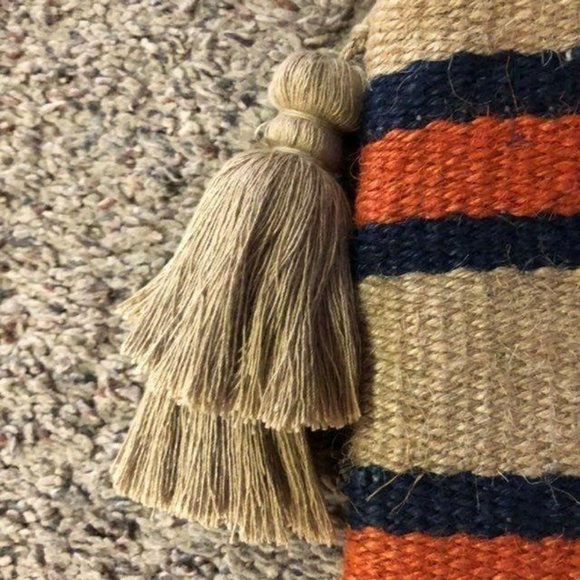 J Jill Wristlet Purse Used Jute Striped Small Casual - Picture 6 of 12